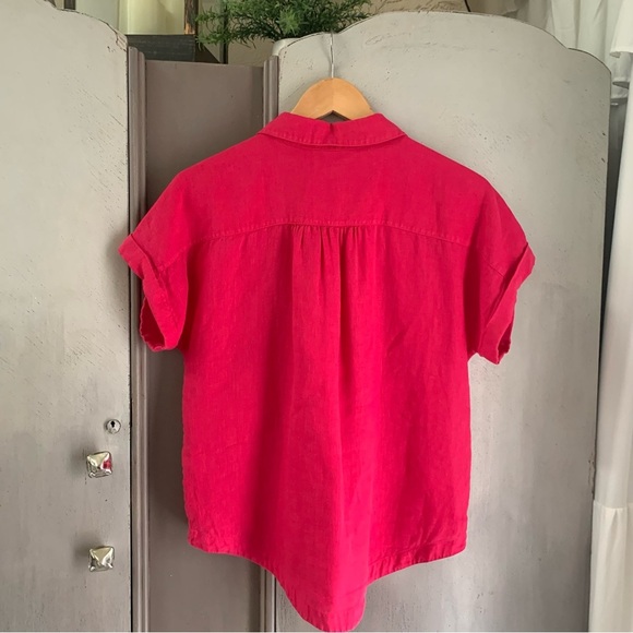 Michael Stars Pink Linen Button-Up Shirt - Picture 5 of 7